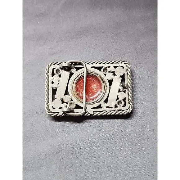 Vtg Bridge Structural Ornamental Ironworkers Belt Buckle NY Local 15 P.F.T COLOR